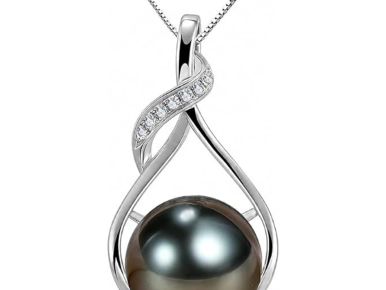 Tahitian Black Pearl Necklace for Women – Sterling Silver Pendant Jewelry Gift